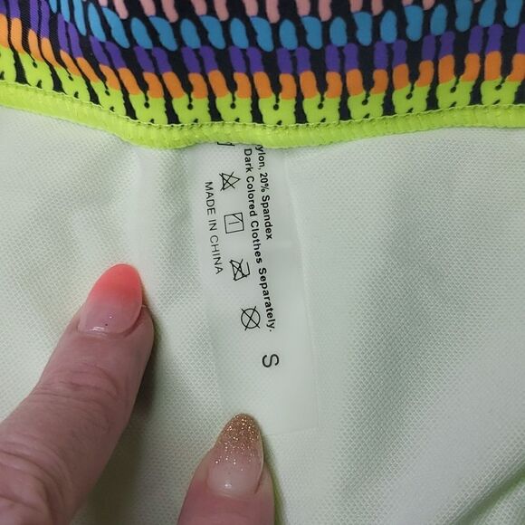 NWOT Shein Small cheeky high waist bikini bottom neon yellow - Picture 2 of 4